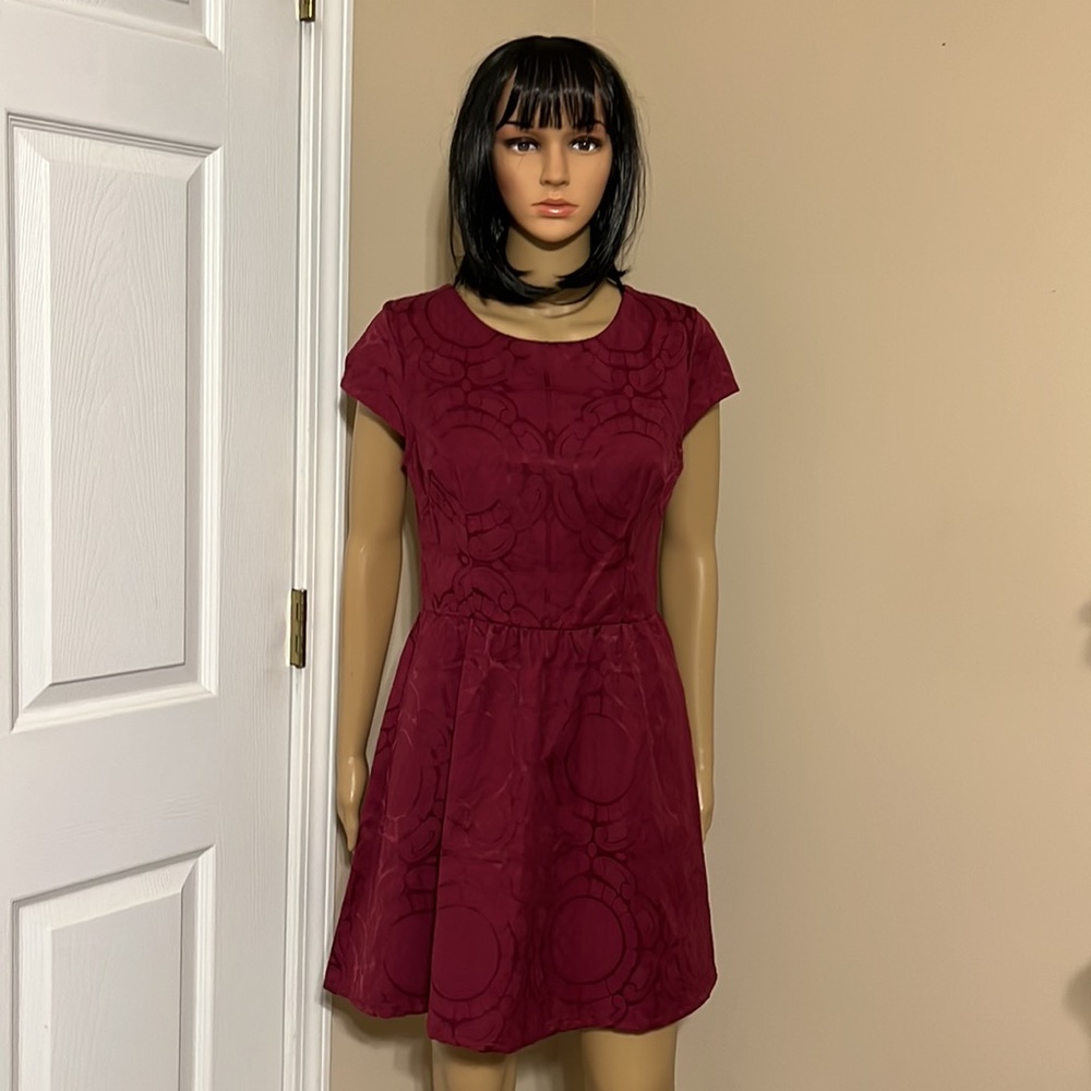 B. Darlin Junior Dress Burgundy And Black Size 11/12 Gem